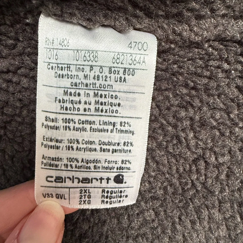 Carhartt Men's Washed Duck Sherpa-Lined Vest size 2XL V33GVL